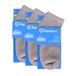 FOOTPRINTS Pack Of 3 Grey Solid Bamboo Ankle-Length Socks-picture-27