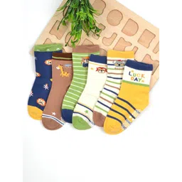 FOOTPRINTS Pack of 6  Patterned Organic Cotton Above Ankle Socks-picture-22