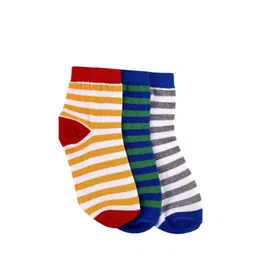 FOOTPRINTS Unisex Assorted Organic Cotton & Bamboo Kids Socks - Colorful Stripes Pack of 3 Pairs-picture-19
