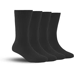Premium Bamboo Supersoft Strechable Odour control Men Formal socks - Pack of 4 pairs - Black- Freesize(7-11)-image-4