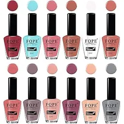 FOPE High Pigment Shine Like Stars Glossy Finish Nail Polish For Women 6Ml Each Awesome Nail Paint Colours -Sky Blue, Pink, Nude, Peach, White, Tan, Nude Grey, Old Brick, Set Of 12-picture-17