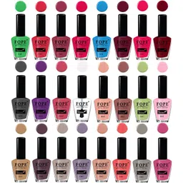 fope Super Shine Nail Polish Set of 24 Pcs Combo No-02,05 Pink, Green, Purple, Red Red, Top Coat, Purple, Grey, Pink, Blue, Mauve, Nude, Green, Purple, Peach-picture-21