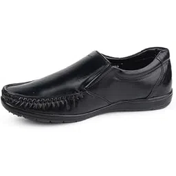for-b Men's Classic Black Leather Slip-On Loafers A2A2, Size 8, Comfortable Dress Shoes for Casual and Formal Occasions, Versatile Office Wear.-picture-35