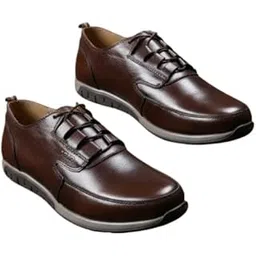 for-b Men’s Formal Power Shoes - Brown - Genuine Leather Lace Up with Cushioned Footbed - Stylish Office Footwear - Comfortable and Lightweight | Formal Shoes for Men | Classic Lace-Up Dress Shoes | Office, Party Lightweight & Comfortable with Cushion Insole.-picture-23
