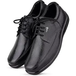 for-b Premium Black Leather Derby Lace Up Formal Shoes for Men Size 11 | Full Black Casual Formal Leather Shoes for Men | Police Shoes Black Leather | Black Leather Shoes for Men.-picture-30