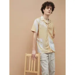 Forca By Lifestyle Beige Cotton Regular Fit Printed Shirts-picture-37