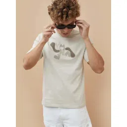 Forca By Lifestyle Beige Cotton Relaxed Fit Printed T-Shirts-picture-29