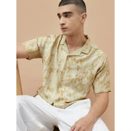Forca By Lifestyle Beige Regular Fit Printed Shirt image 4