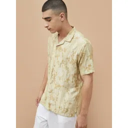 Forca By Lifestyle Beige Regular Fit Printed Shirt image 3