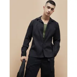 Forca By Lifestyle Black Regular Fit Stripes Shirt-picture-28