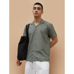 Forca By Lifestyle Green Cotton Regular Fit Embroidered Shirt-picture-41