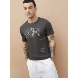 Forca By Lifestyle Grey Regular Fit Printed T-Shirt-picture-18