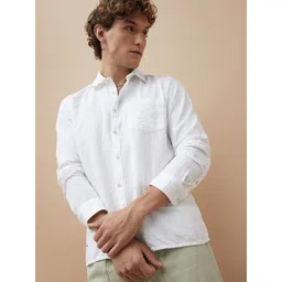 Forca by Lifestyle Men Textured Spread Collar Cotton Casual Shirt-picture-17