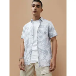 Forca By Lifestyle White Cotton Regular Fit Printed Shirt-picture-31