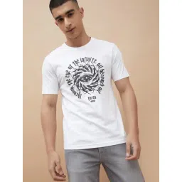 Forca By Lifestyle White Cotton Regular Fit Printed T-Shirt-picture-18
