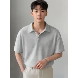 Force Men Self Design Polo Collar Oversized T-shirt-picture-25