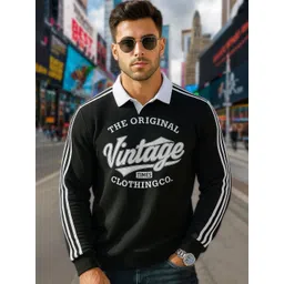 Force Men Typography Printed Polo Collar T-shirt-image-2