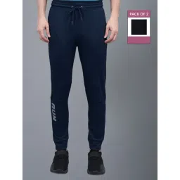 Force NXT Black & Blue Regular Fit Sports Joggers - Pack Of 2-image-7