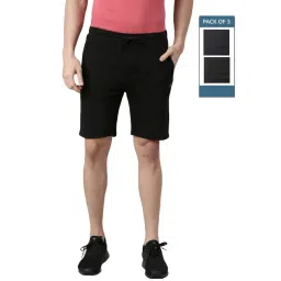 Force NXT Black & Navy Cotton Regular Fit Shorts - Pack Of 3-image-47