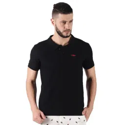 Force NXT Black Cotton Regular Fit Polo T-Shirt-image-45