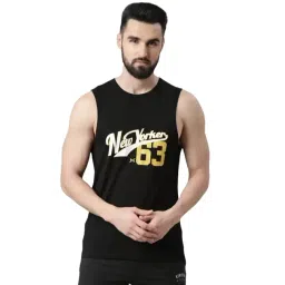 Force NXT Black Cotton Regular Fit Printed Vest-image-39