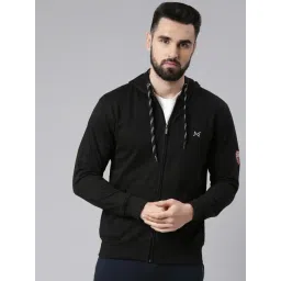 Force NXT Black Cotton Regular fit Solid Hooded Sweatshirt-image-17