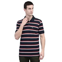 Force NXT Black Cotton Regular Fit Stripes Polo T-Shirt-picture-46