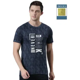 Force NXT Blue & Aspen Gold Cotton Regular Fit Printed T-Shirt - Pack Of 2-picture-15