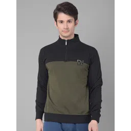 Force NXT Colourblocked Mock Collar Cotton Front-Open Pullover-picture-30