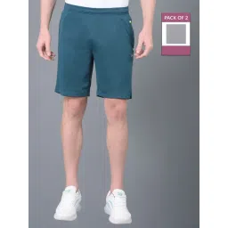 Force NXT Green & Grey Regular Fit Sports Shorts- Pack Of 2-picture-25
