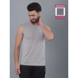 Force NXT Grey Regular Fit Gym Vest - Pack Of 2-picture-33