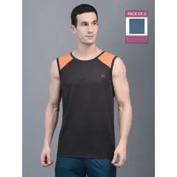 Force NXT Magnet & Blue Regular Fit Gym Vest - Pack Of 2-picture-48