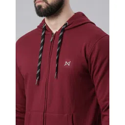Force NXT Men Maroon Hooded Sweatshirt image 2