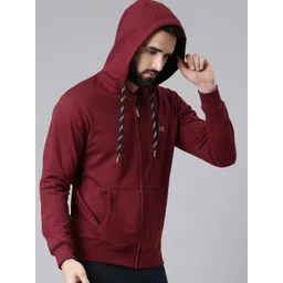 Force NXT Men Maroon Hooded Sweatshirt image 5