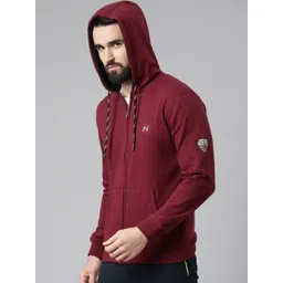 Force NXT Men Maroon Hooded Sweatshirt image 4