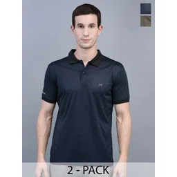 Force NXT Men Pack of 2 Solid Polo Collar Anti Viral Anti Odour Cool Sports T-Shirts-picture-37
