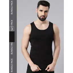 Force NXT Men Pack of 3 Cotton Innerwear Vests MNFR-232-BLACK-PO3-picture-10