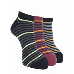 Force NXT Men Pack Of 3 Striped Cotton Ankle-Length Socks-picture-36