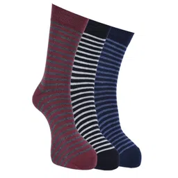 Force NXT Men Pack Of 3 Striped Cotton Calf-Length Socks image 1