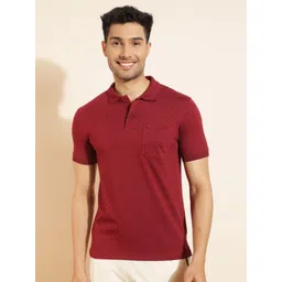 Force NXT Men Self Design Polo Collar Cotton Slim Fit T-shirt-picture-39