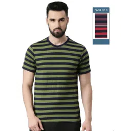Force NXT Multicolored Cotton Regular Fit Striped T-Shirt - Pack Of 3-picture-17