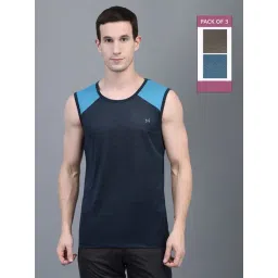 Force NXT Multicolored Regular Fit Gym Vest - Pack Of 3-picture-39