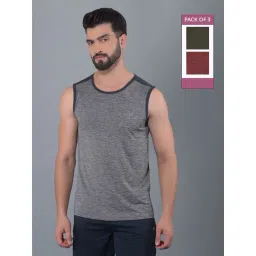 Force NXT Multicolored Regular Fit Gym Vest - Pack Of 3-picture-35