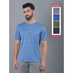 Force NXT Multicolored Regular Fit Sports T-Shirt - Pack Of 5-picture-23