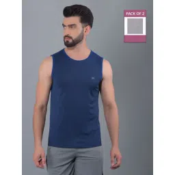 Force NXT Navy & Grey Regular Fit Gym Vest - Pack Of 2-picture-38