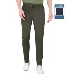 Force NXT Olive & Navy Cotton Regular Fit Trackpants - Pack Of 2-picture-47