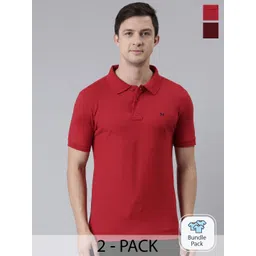 Force NXT Pack Of 2 Polo Collar Short Sleeves Super Combed Cotton Sports T-shirt-picture-20