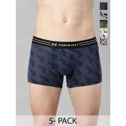 Force NXT Pack of 5 Printed Micromodal Four Way Stretch Cotton Trunks MNFS-21P-AST-PO5-image-38