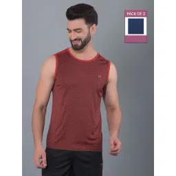 Force NXT Rust & Indigo Regular Fit Gym Vest - Pack Of 2-picture-29