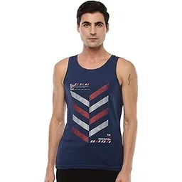 force nxt Super Combed Cotton Mens Tank Top Printed Vest Dark Blue-picture-12